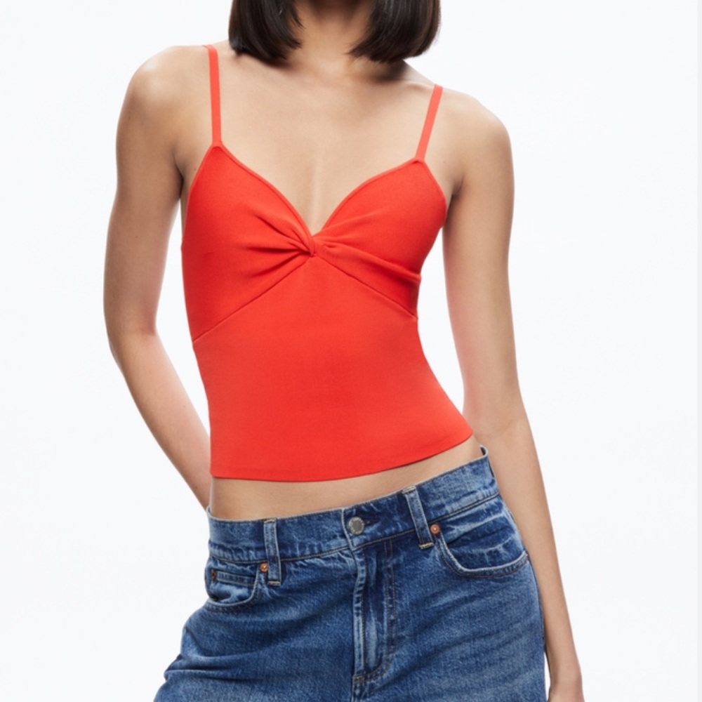 Twist Front Tank in Red